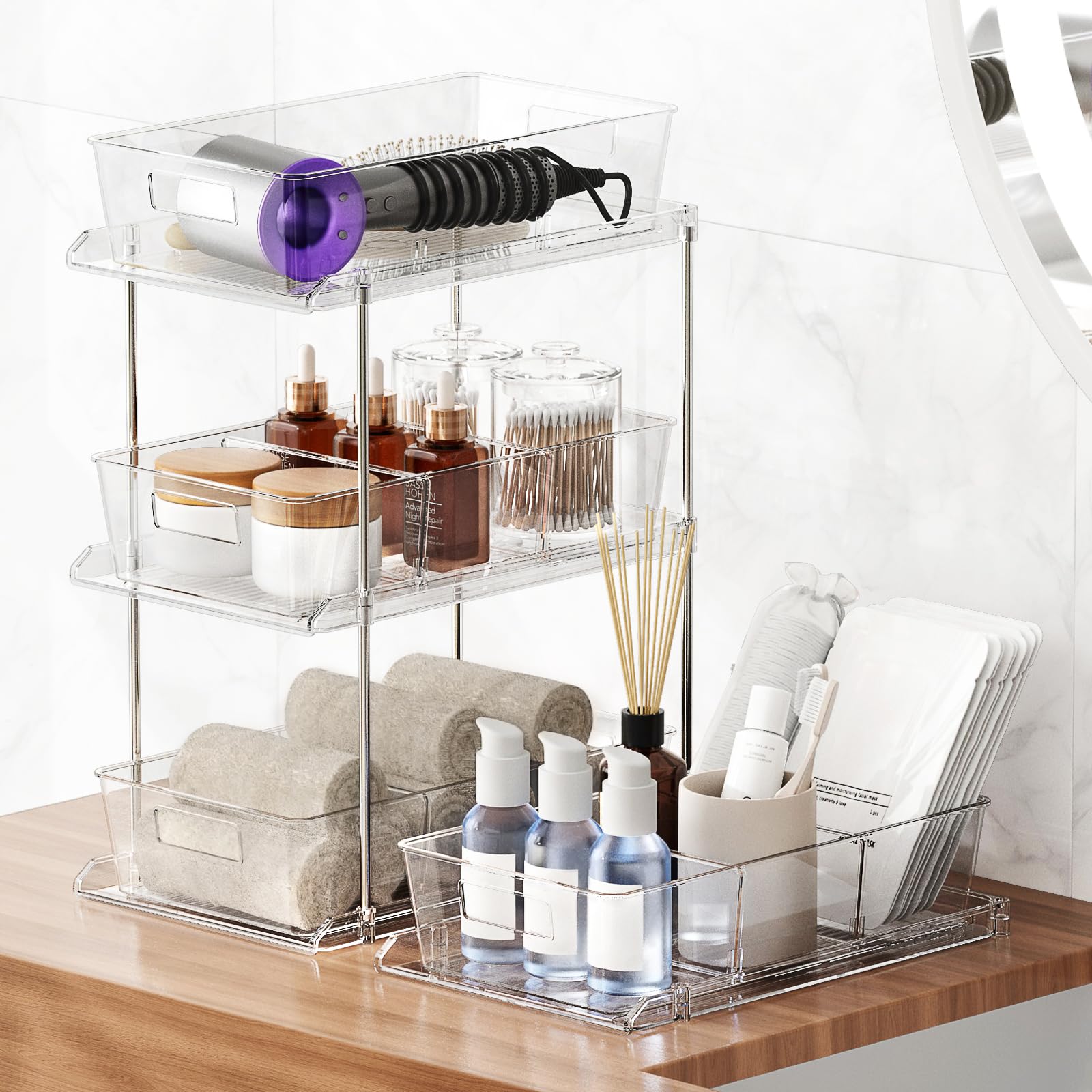 Fabspace closet organizer stackable storage improves space and accessibility.