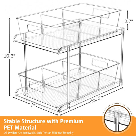 Fabspace removable dividers customize compartments for toiletries or skincare.