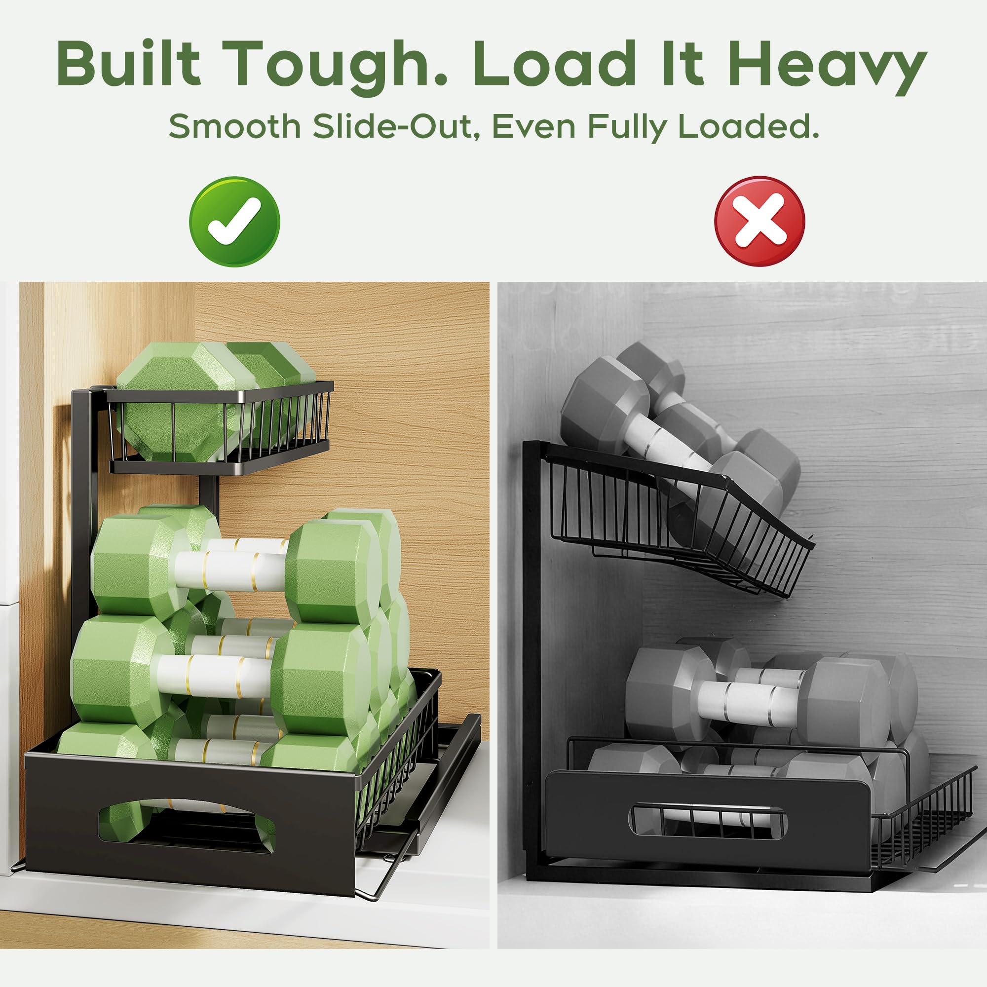 Fabutier lower drawer basket fence secures items for safe storage.
