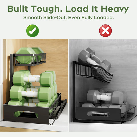 Fabutier lower drawer basket fence secures items for safe storage.