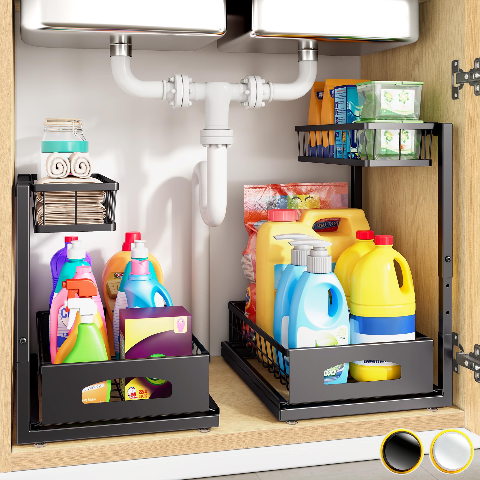 Fabutier under-sink-organizer-2pack keeps clutter tidy and accessible.