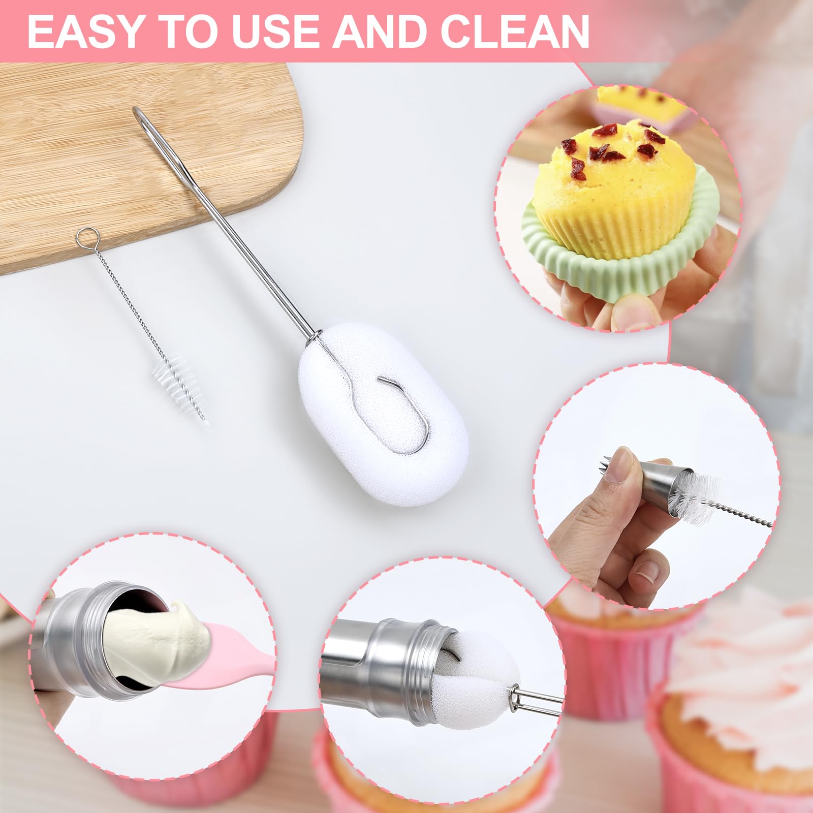 FACIACC silicone scraper helps smooth icing on cakes and cookies.