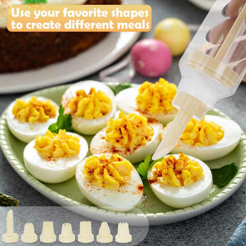 FACULX deviled egg containers with green lids stack neatly for compact fridge storage.