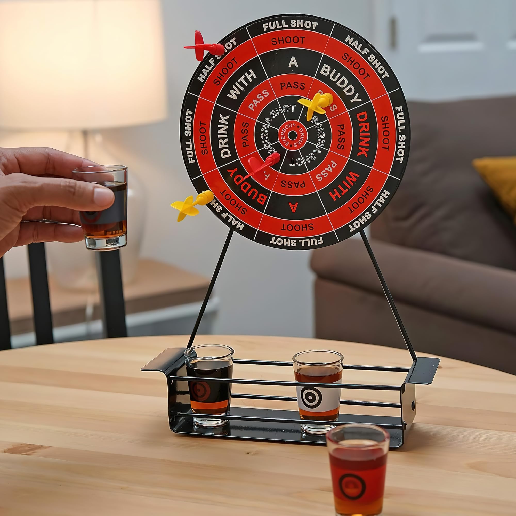 Fairly Odd Novelties magnetic darts for precise throws and quick rounds.