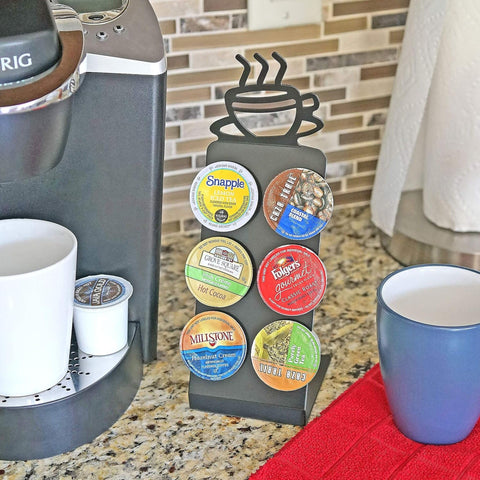 Fairly Odd Novelties flavor display for coffee pods keeps counters neat.
