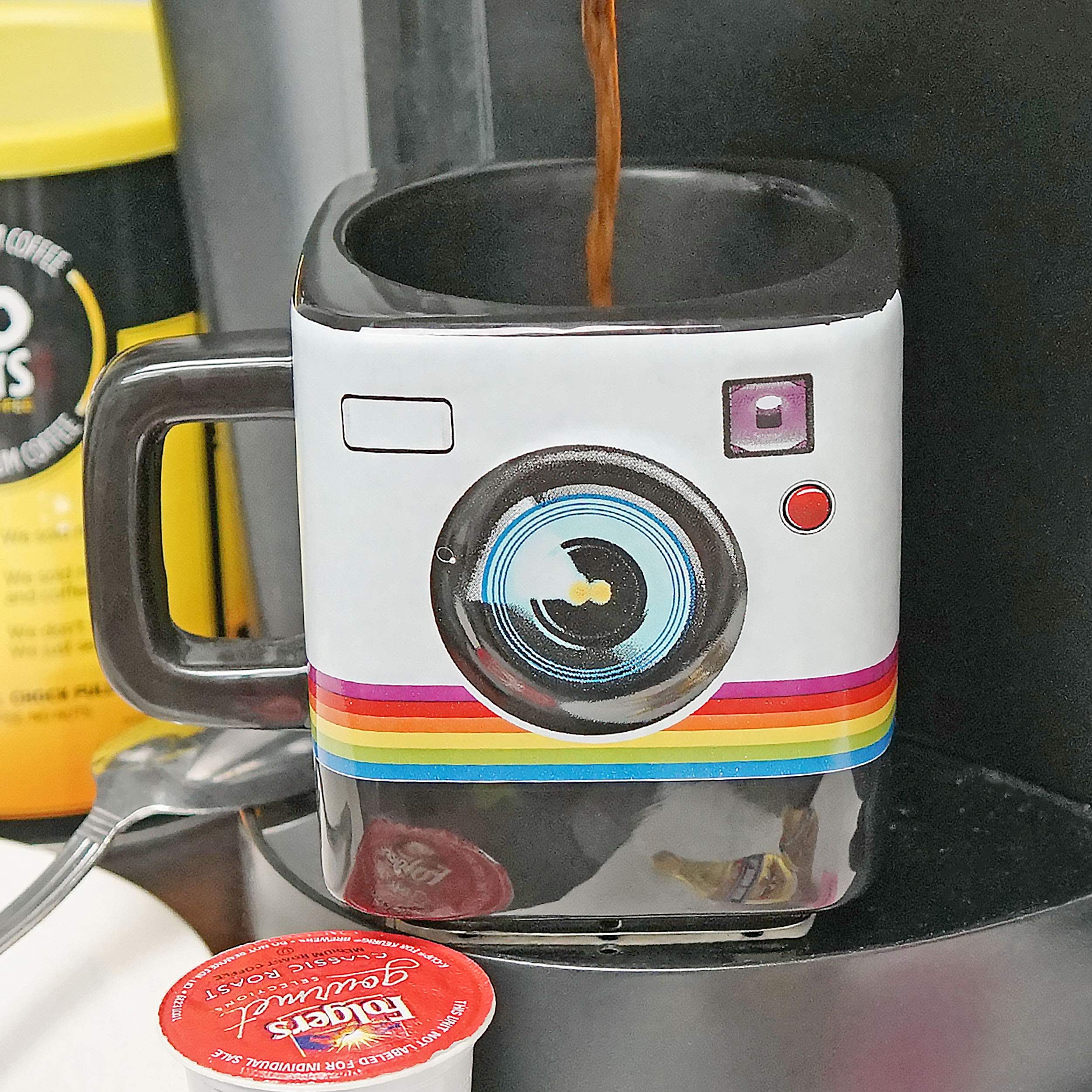 Fairly Odd Novelties Instant Camera Mug, ceramic body offers durability for daily use.