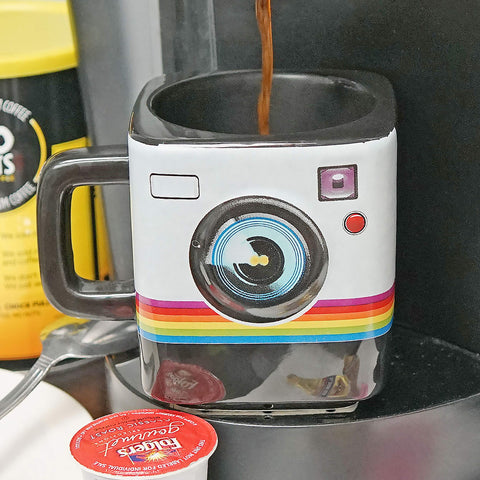 Fairly Odd Novelties Instant Camera Mug, ceramic body offers durability for daily use.