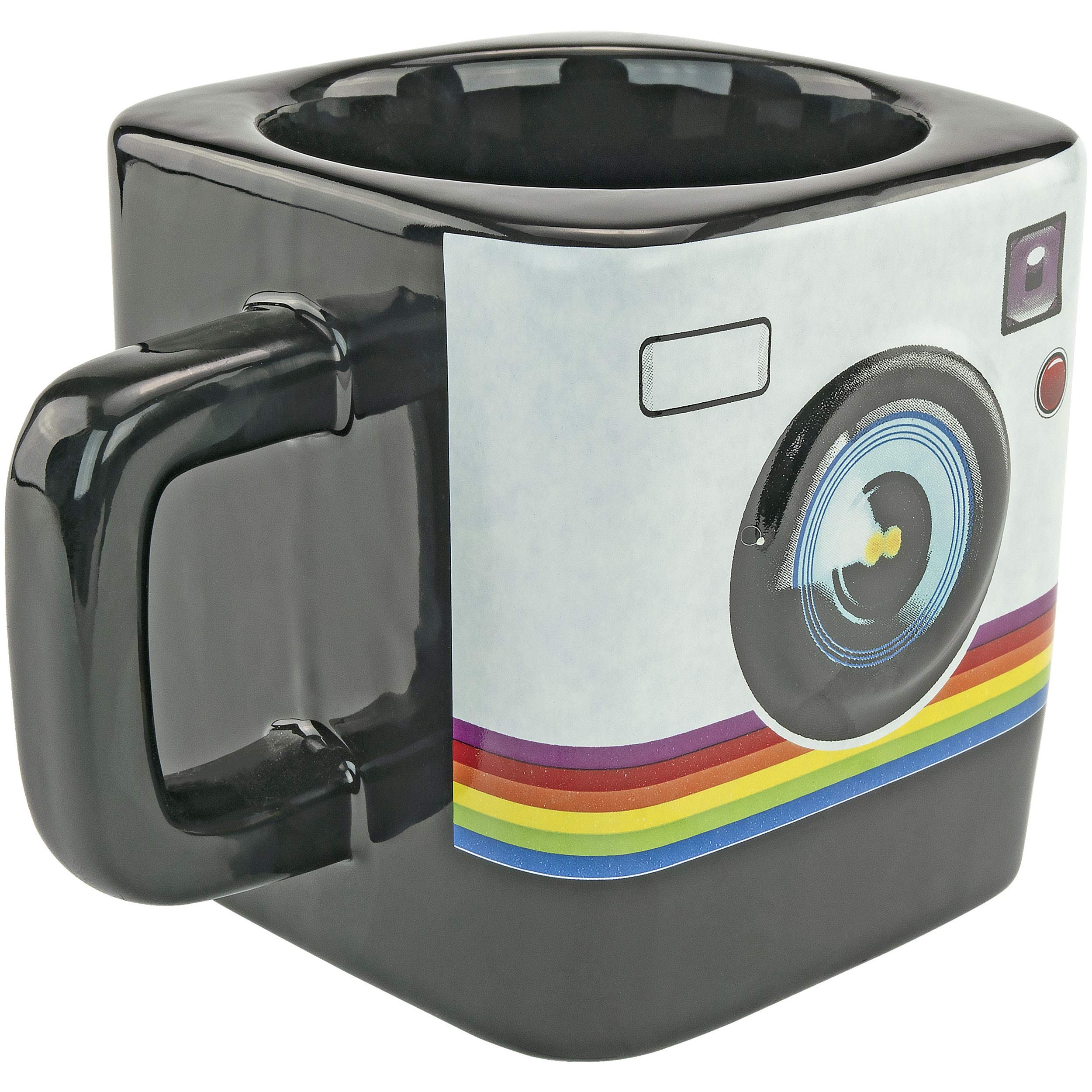 Fairly Odd Novelties Instant Camera Mug, raised lens ridge for comfortable grip when holding hot drinks.