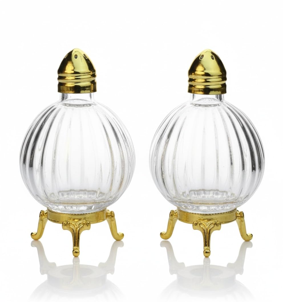 Fairturk globe salt shaker pair — set of two for coordinated dining presentation.
