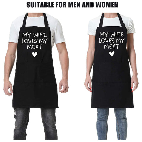 Fairy's Gift apron in use at barbecue protecting clothing from splatters.