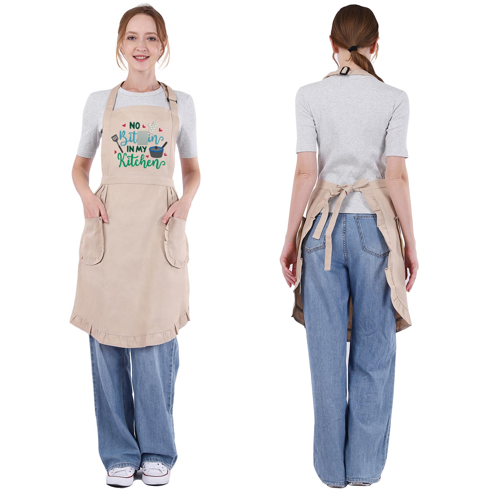 Fairy's Gift durable soft fabric apron protects clothes while hosting dinner parties.