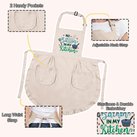 Fairy's Gift womens kitchen apron pockets keeps tools handy while you cook and bake.