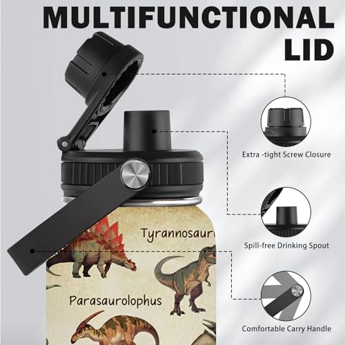 FAIVHSO 304 stainless steel dinosaur bottle withstands daily use.