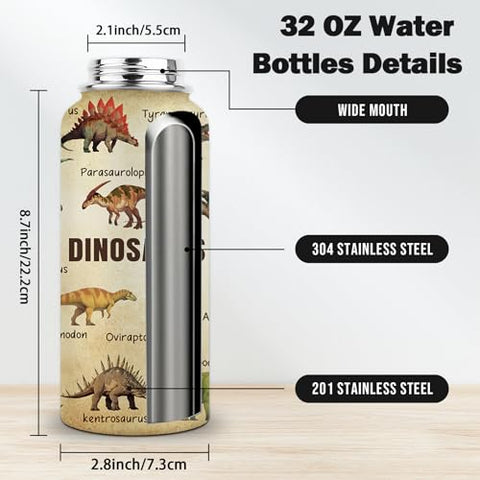 FAIVHSO leakproof spout lid on dinosaur bottle for mess-free use.