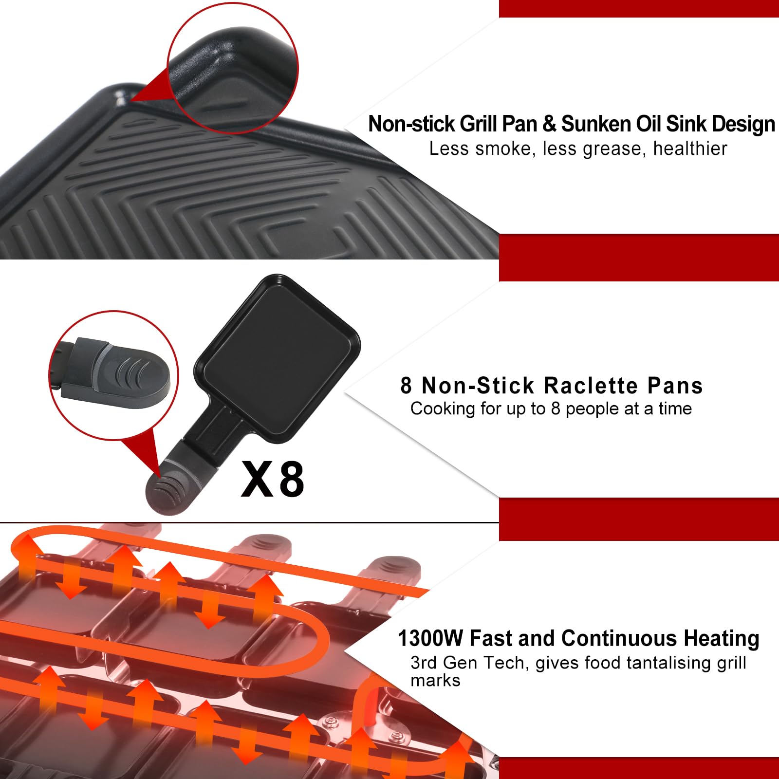Removable non-stick trays from Fajiabao grill for easy cleaning