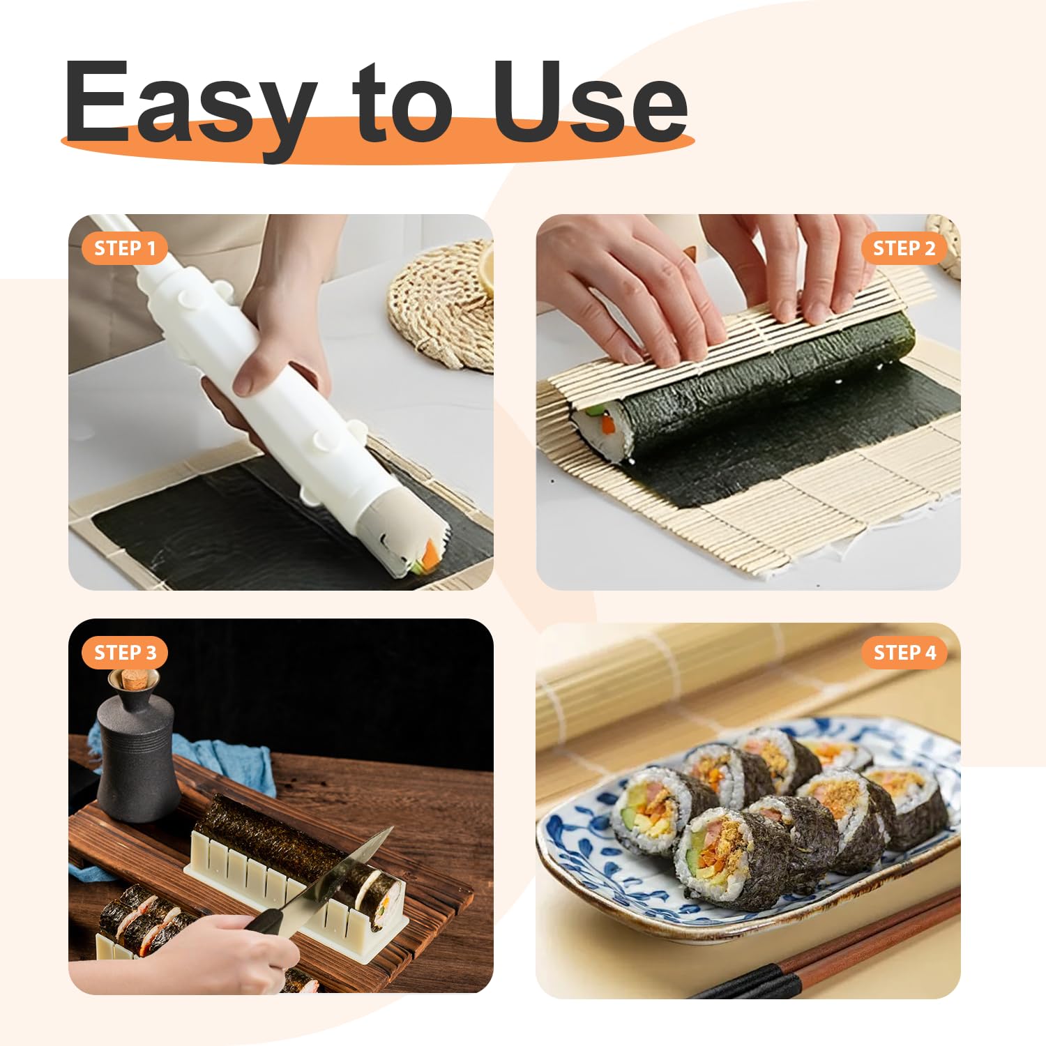 FALESHOS Sushi Kit in use showing simple assembly for quick sushi at home