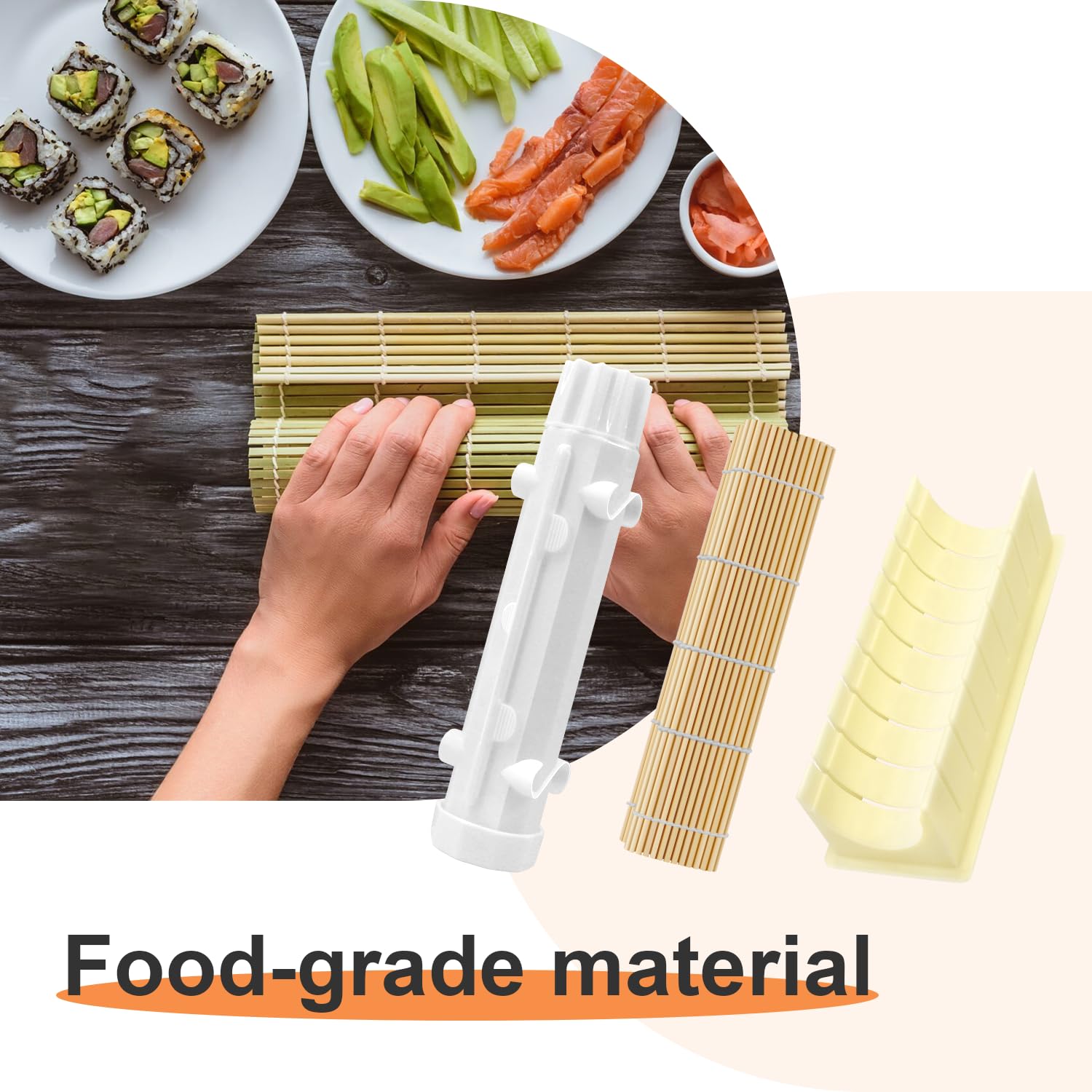 FALESHOS Sushi Kit easy cleanup with rinse-ready surfaces
