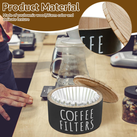 FALESOUL lid keeps paper filters clean and within easy reach.