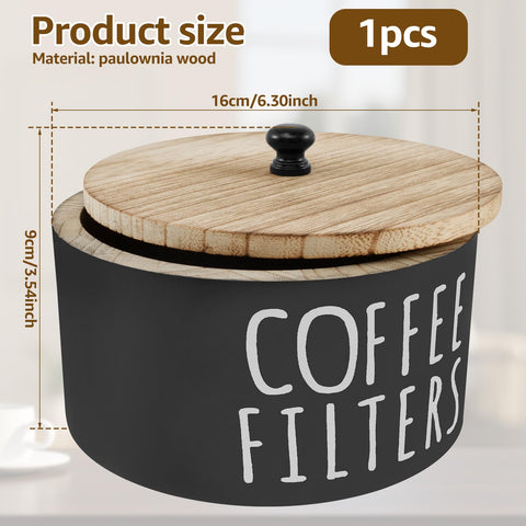 FALESOUL wooden storage round design accommodates cone and basket filters neatly.