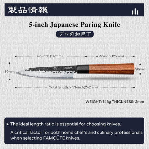 FAMCÜTE knife in hand demonstrates balanced weight for easier chopping.