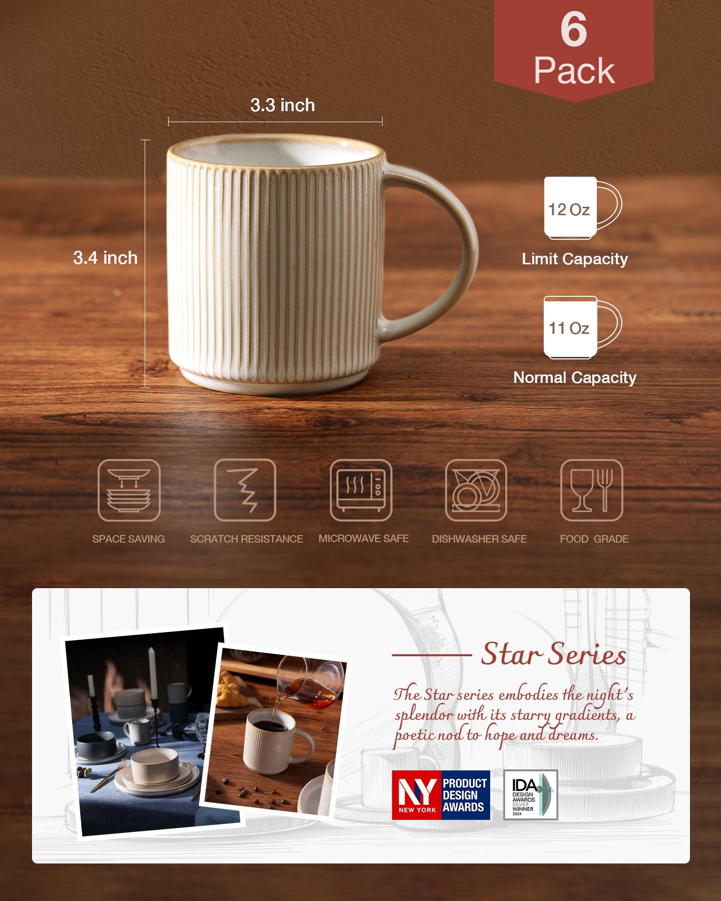 Famiware dishwasher-safe mug simplifies cleaning after busy days.