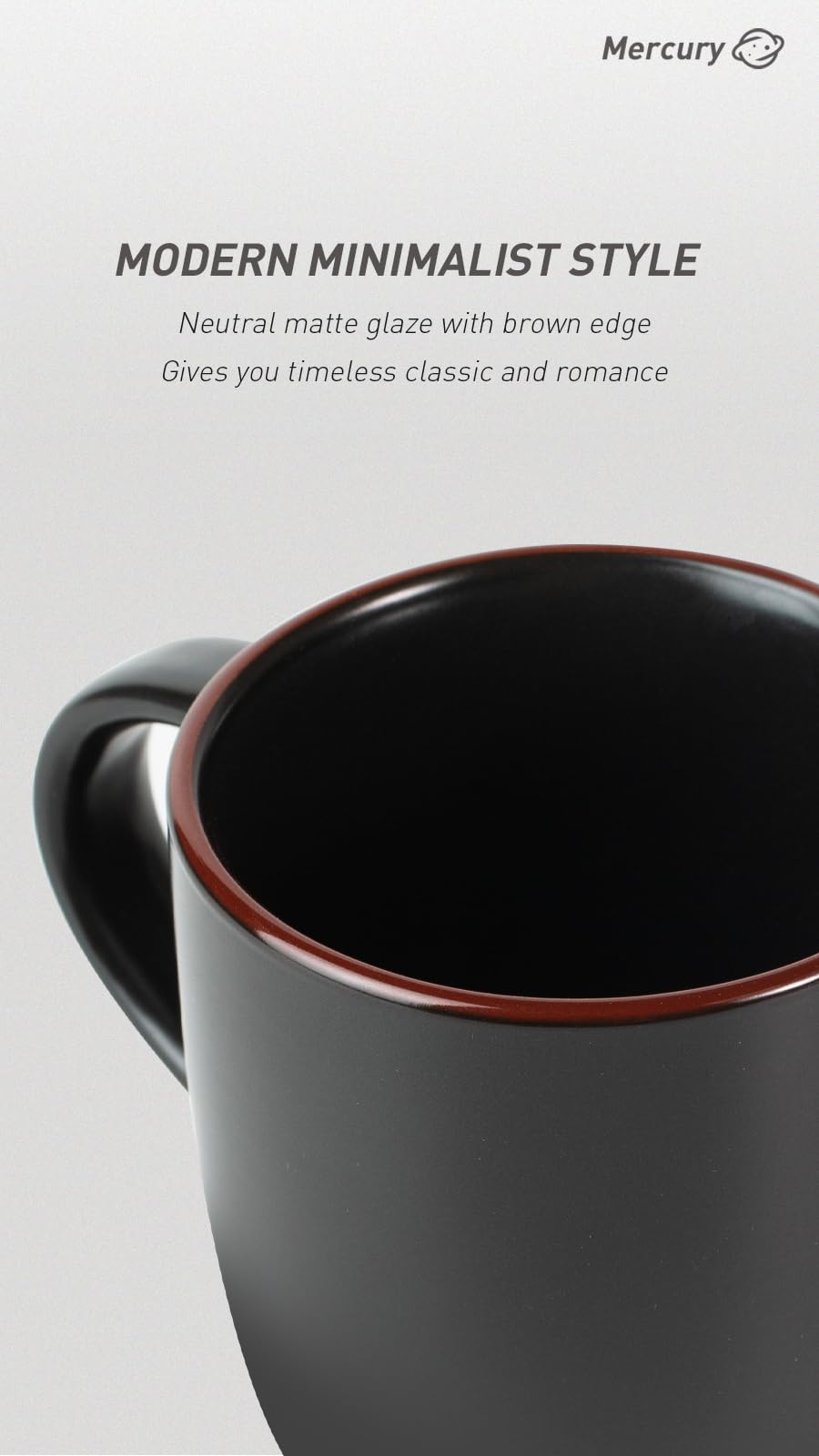 Dishwasher-safe and durable Famiware Mercury mugs for easy care.