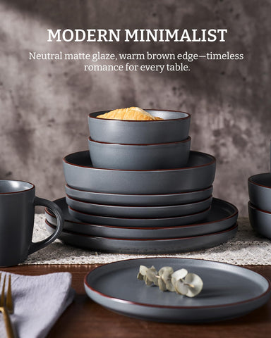 Famiware Mercury dishware stacked neatly for compact kitchen storage.