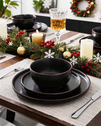 Famiware Mercury hand-crafted edge detail enhances warmth at meals.