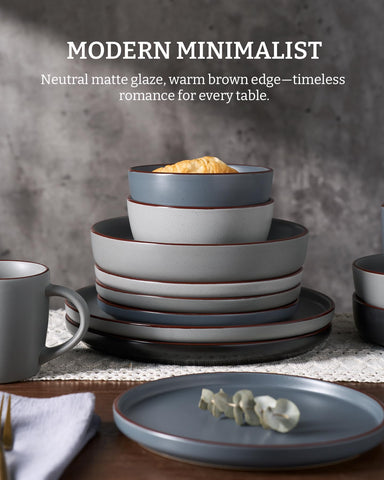 Famiware Mercury multi-color glaze complements diverse table settings.