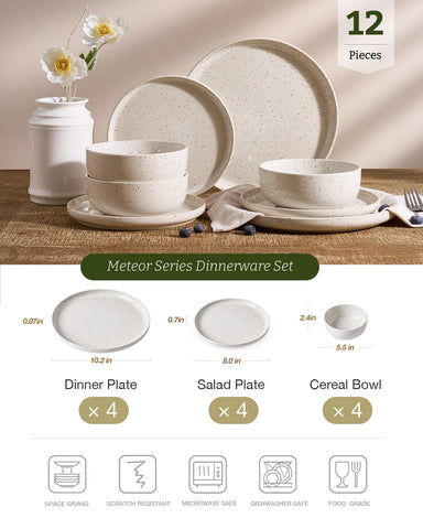 Famiware Meteor salad plate with speckled finish for casual to formal dining.