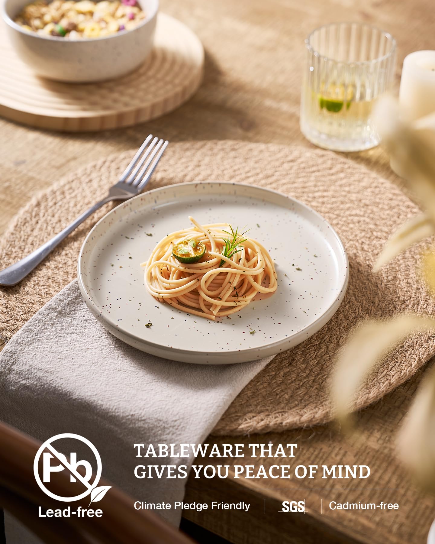 Stackable Meteor plates and bowls for compact storage.