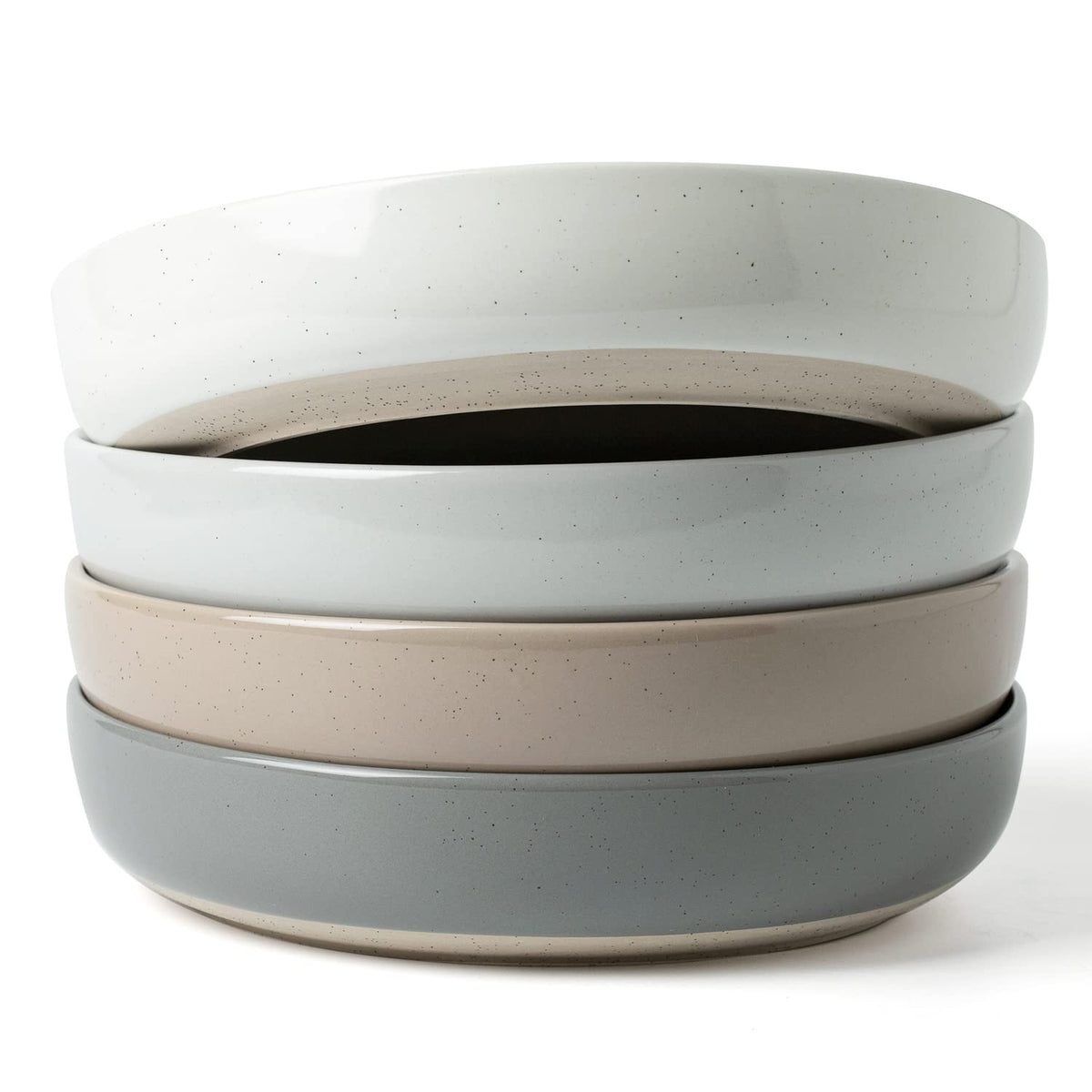 Famiware Milkyway 33oz bowl set on table showing multicolor speckled finish for pasta or salad.