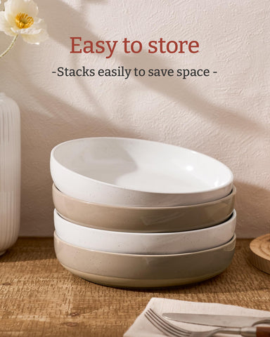 Famiware Milkyway bowls stacked neatly to save kitchen cabinet space.