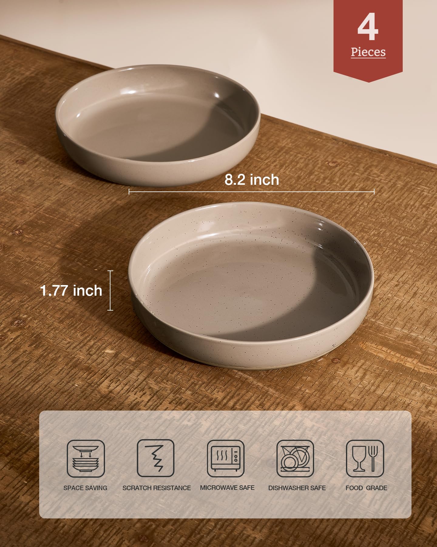 Famiware Milkyway 4-piece pasta bowls ideal for salads and desserts.