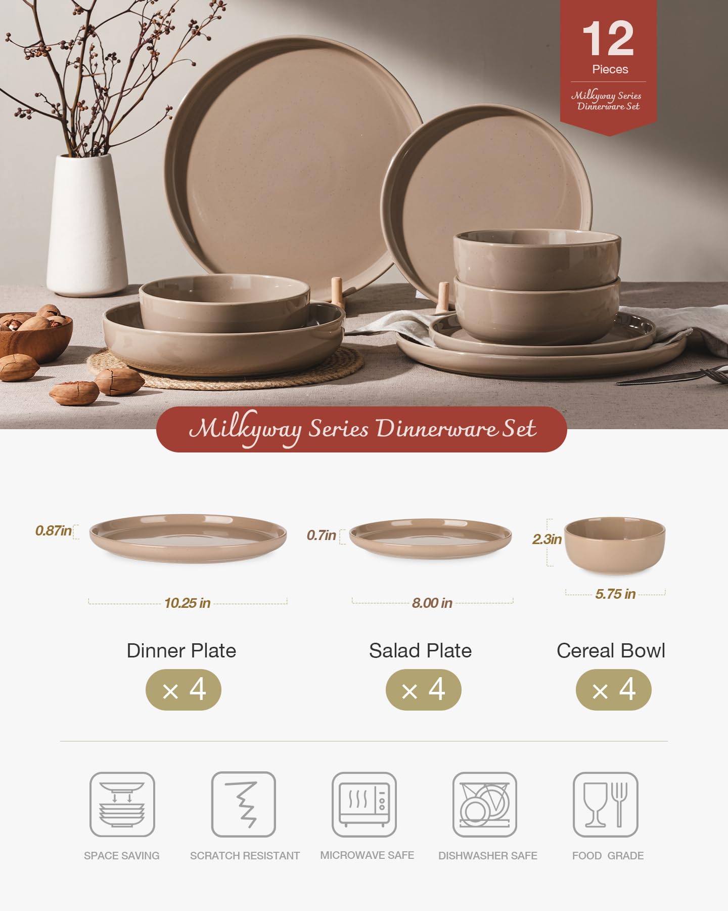 Famiware Milkyway salad plates showing compact eight-inch size for side courses