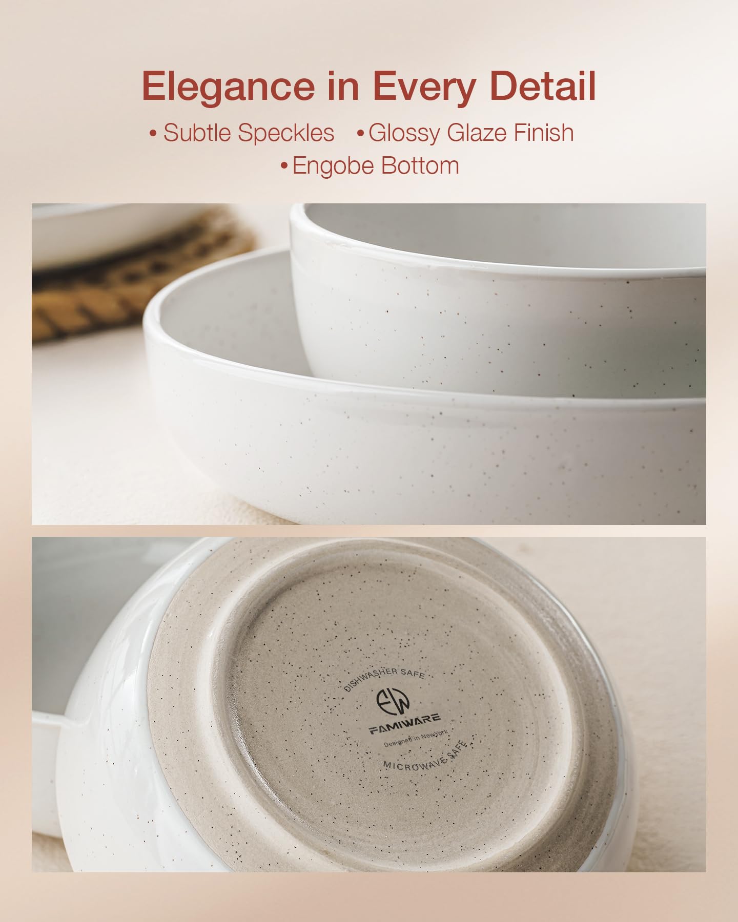 Famiware Milkyway minimalist speckled design adds a modern touch.