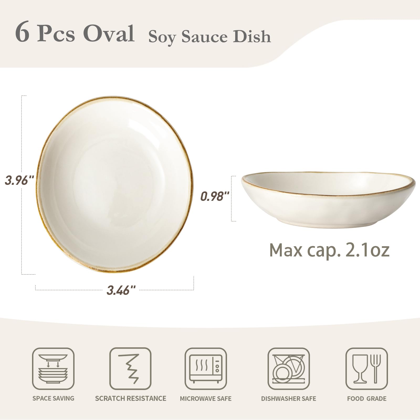 Famiware Ocean 2point1oz bowls keep sauces neatly contained on the table