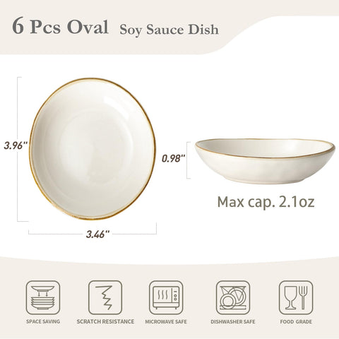 Famiware Ocean 2point1oz bowls keep sauces neatly contained on the table