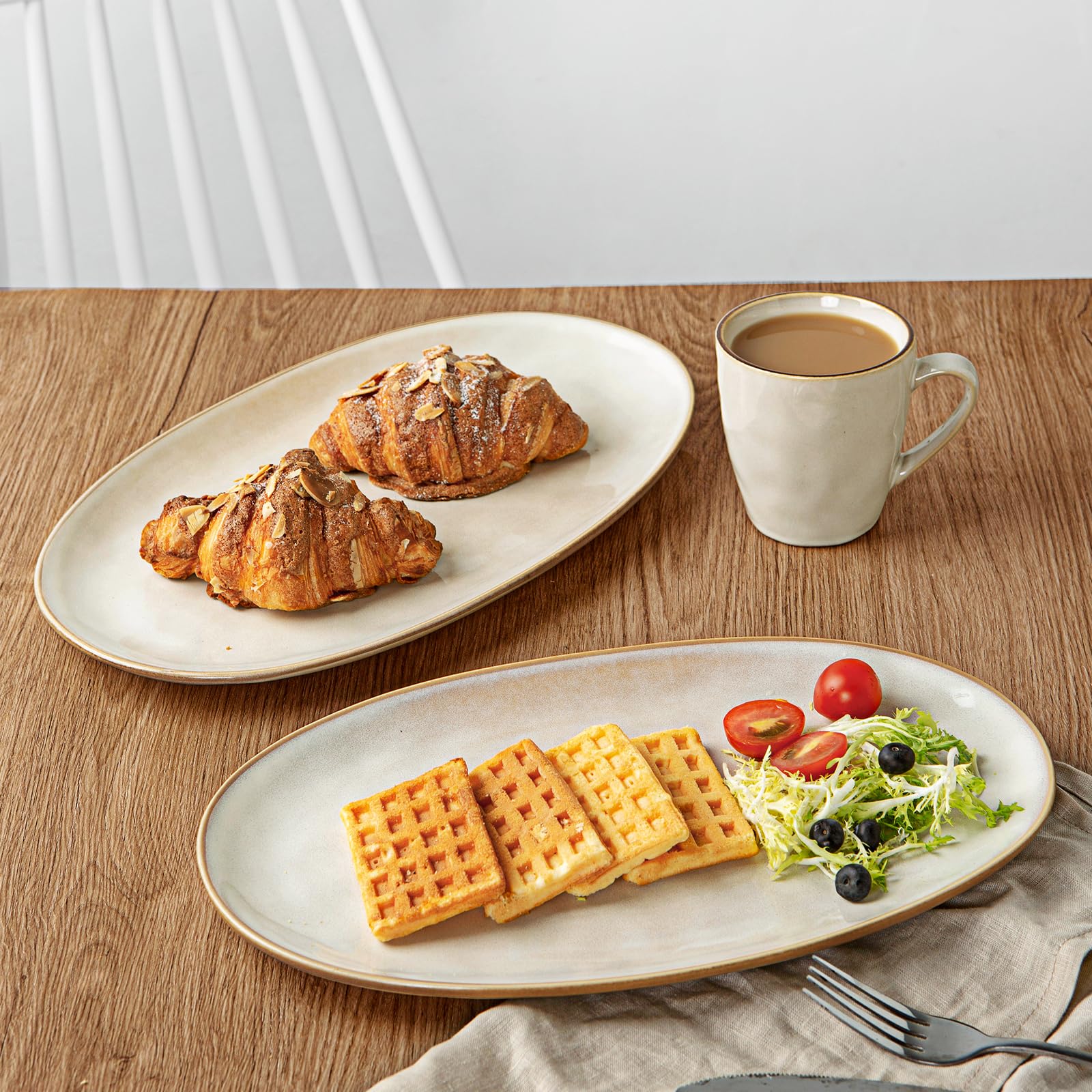 Famiware Ocean Series setting on table for casual entertaining with friends.