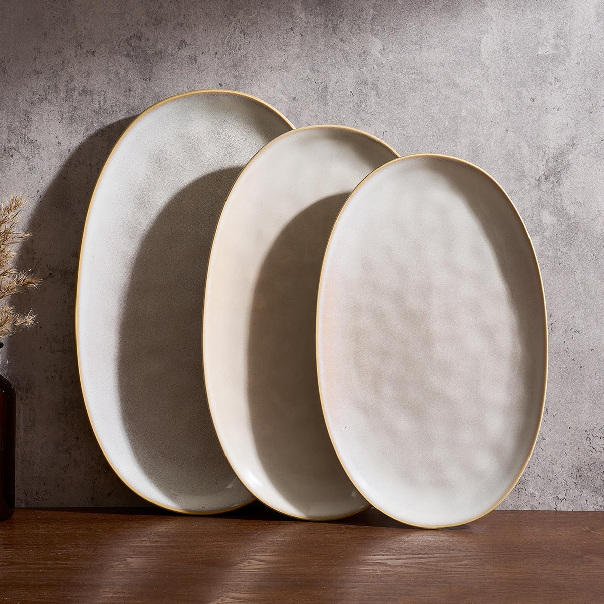 Famiwear Ocean Series large oval platter displays turkey for festive entertaining.