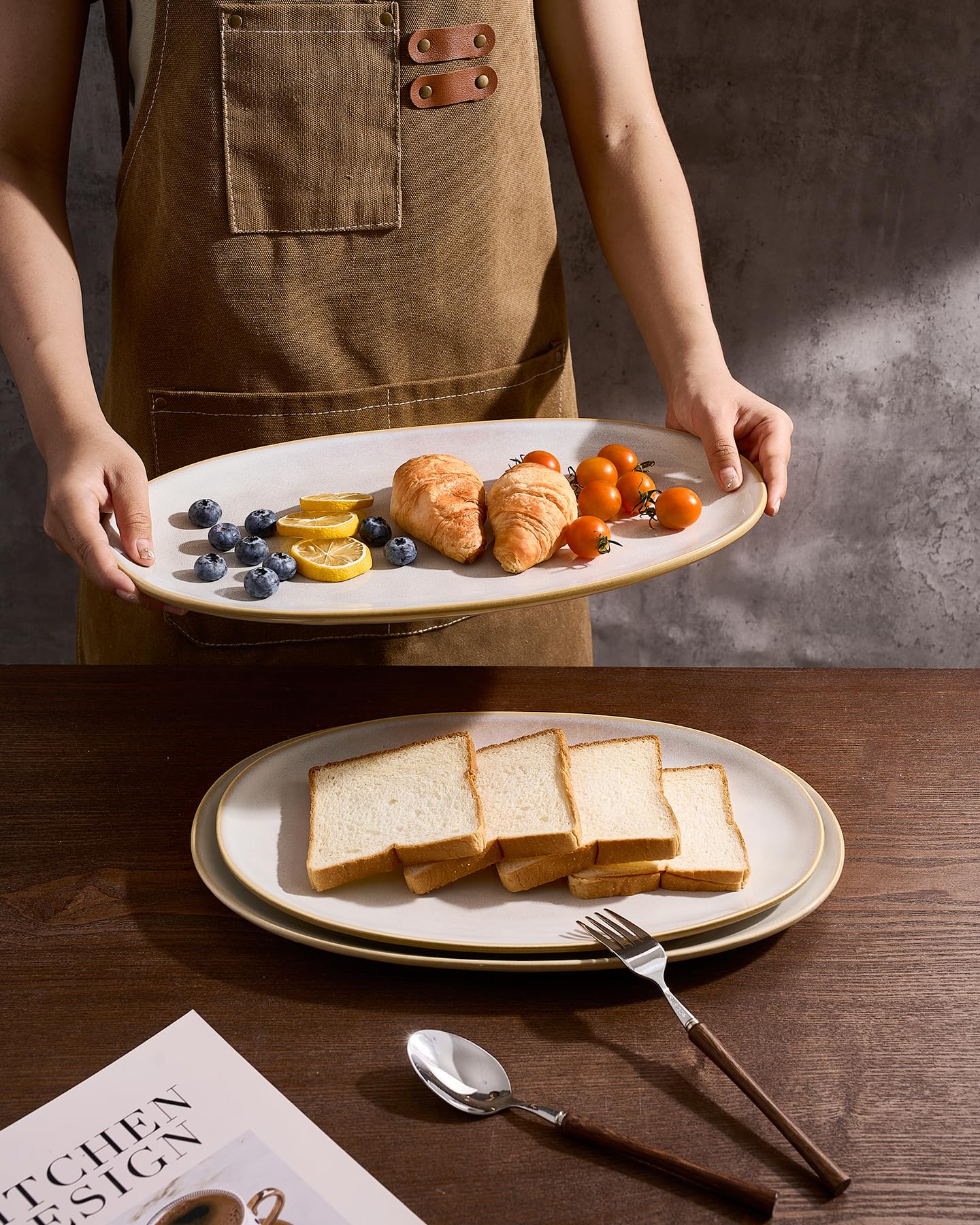 Famiware Ocean Series small oval platter perfect for desserts and fruit.