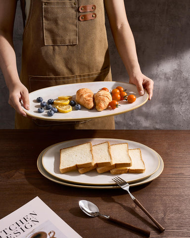 Famiware Ocean Series small oval platter perfect for desserts and fruit.