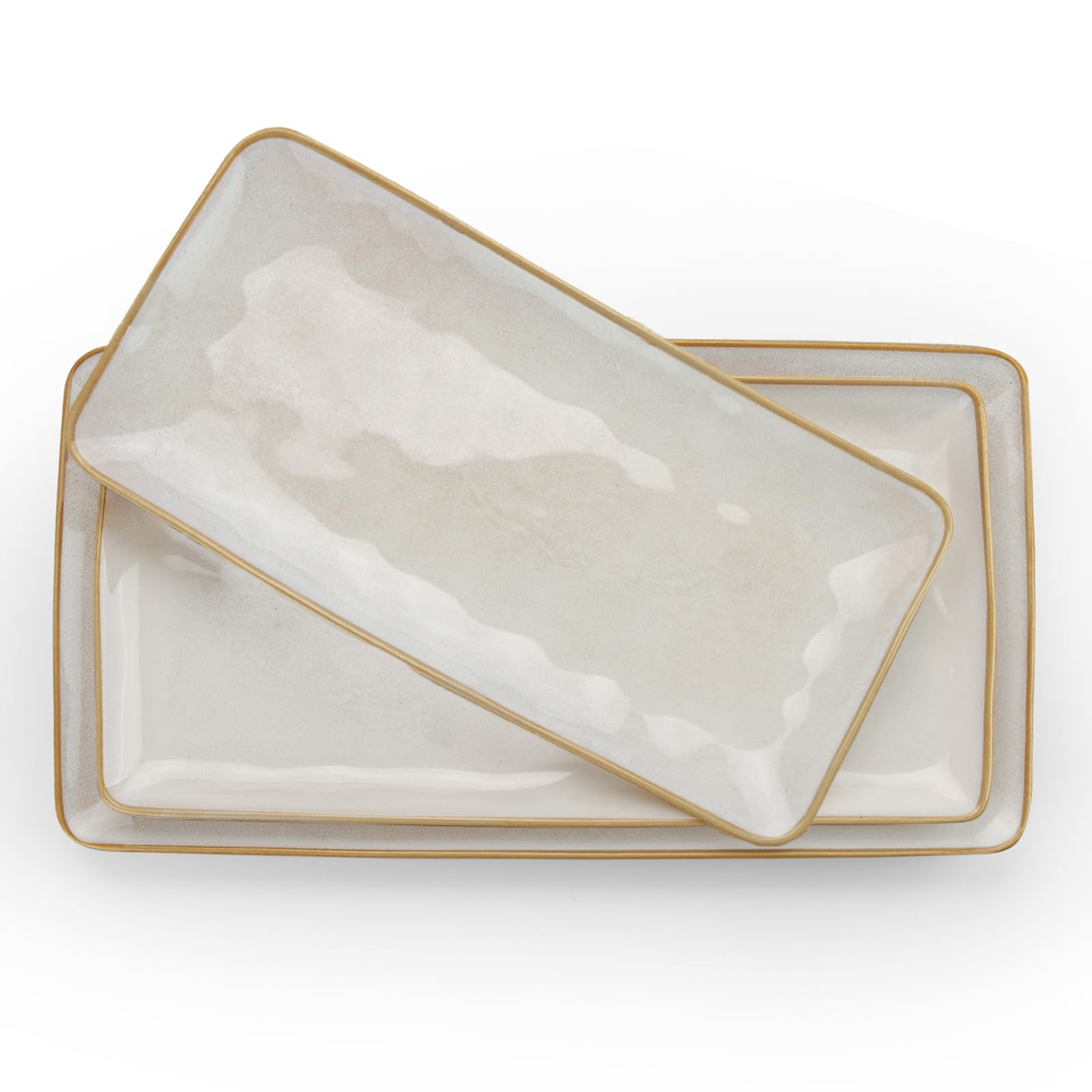 Famiware Ocean Series large rectangular platter with ripple design for elegant entertaining