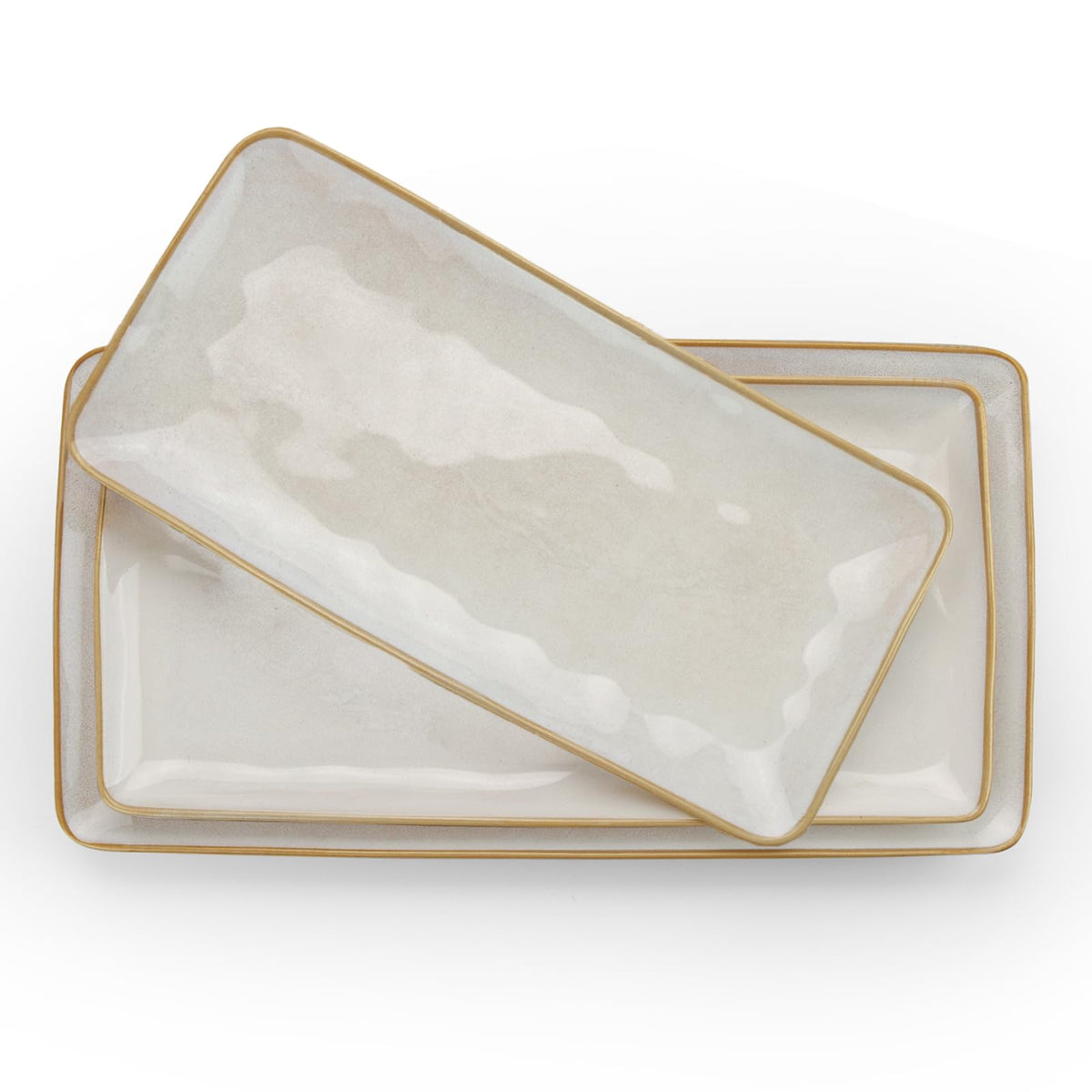 Famiware Ocean Series large rectangular platter with ripple design for elegant entertaining