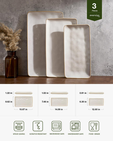 Famiware Ocean Series medium platter highlights the wave texture ideal for appetizers