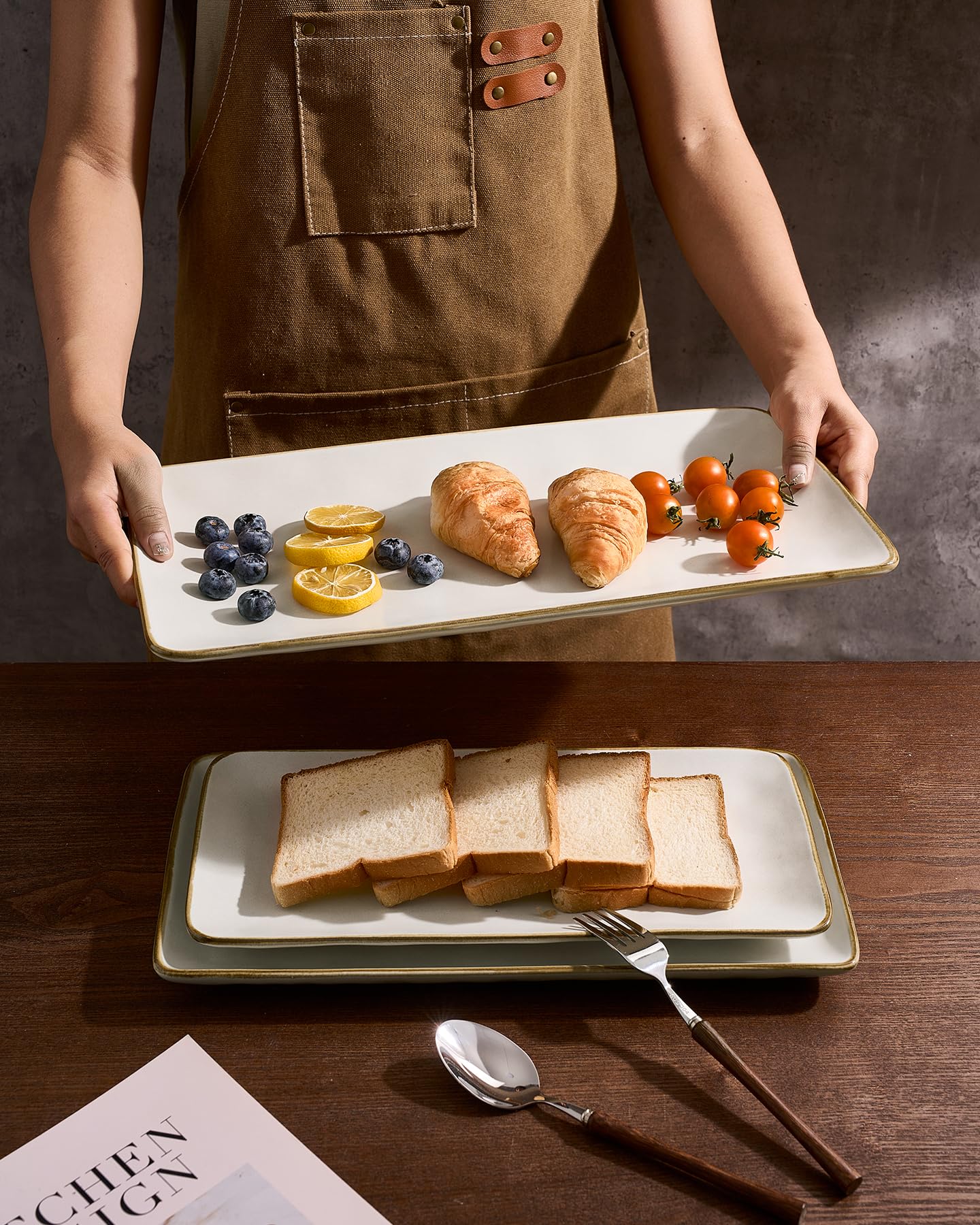 Famiware Ocean Series small rectangular platter perfect for desserts and fruit.