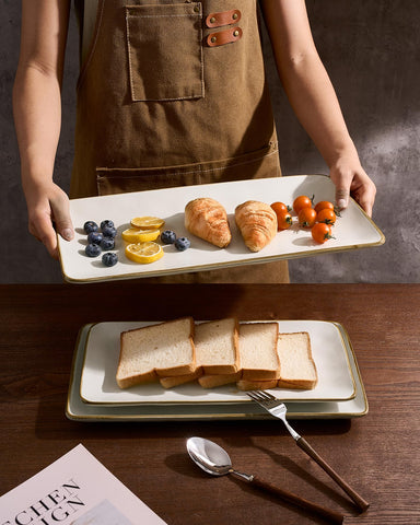 Famiware Ocean Series small rectangular platter perfect for desserts and fruit.