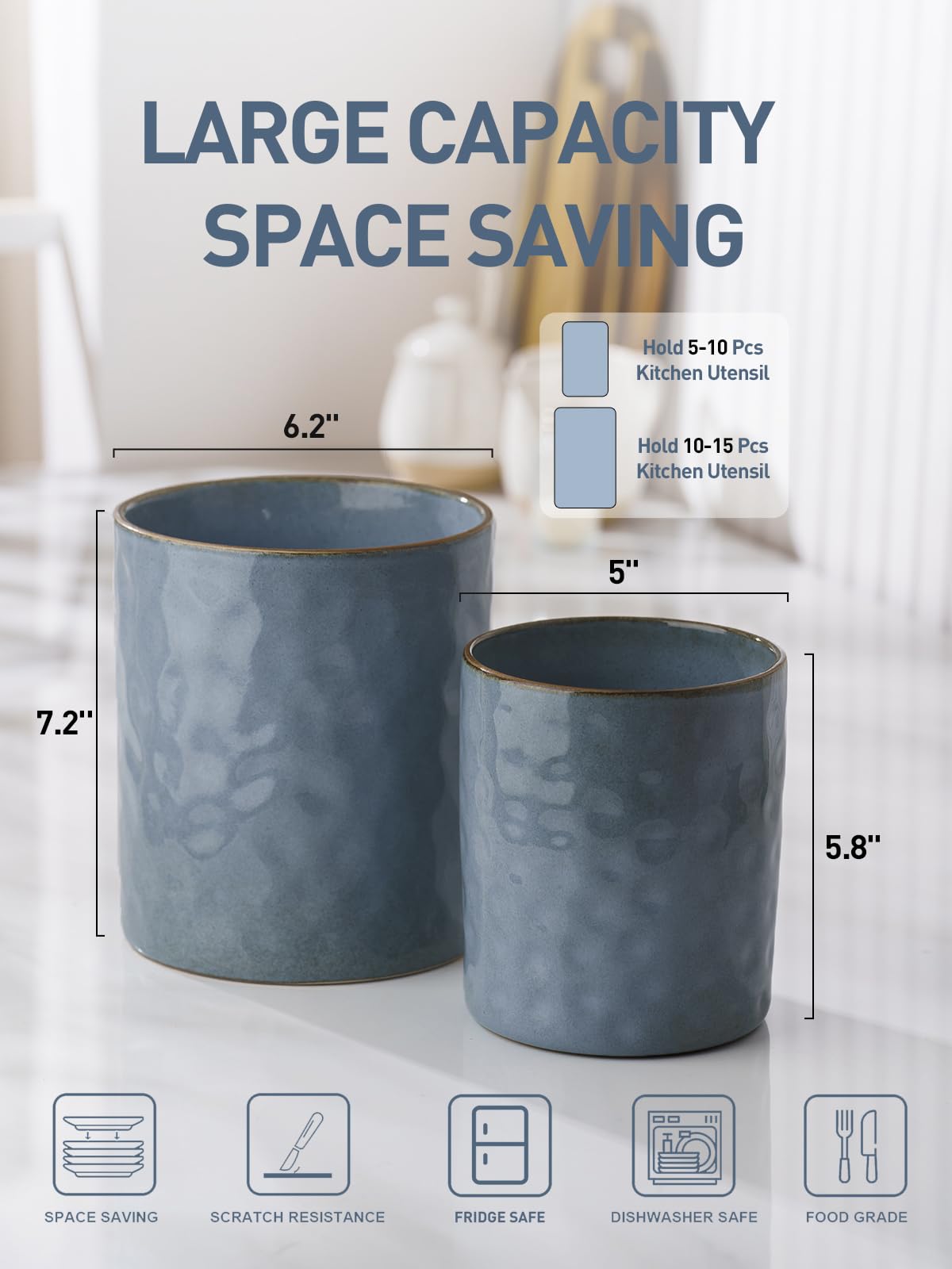 famiware Ocean ceramic construction offers stable non-slip countertop support