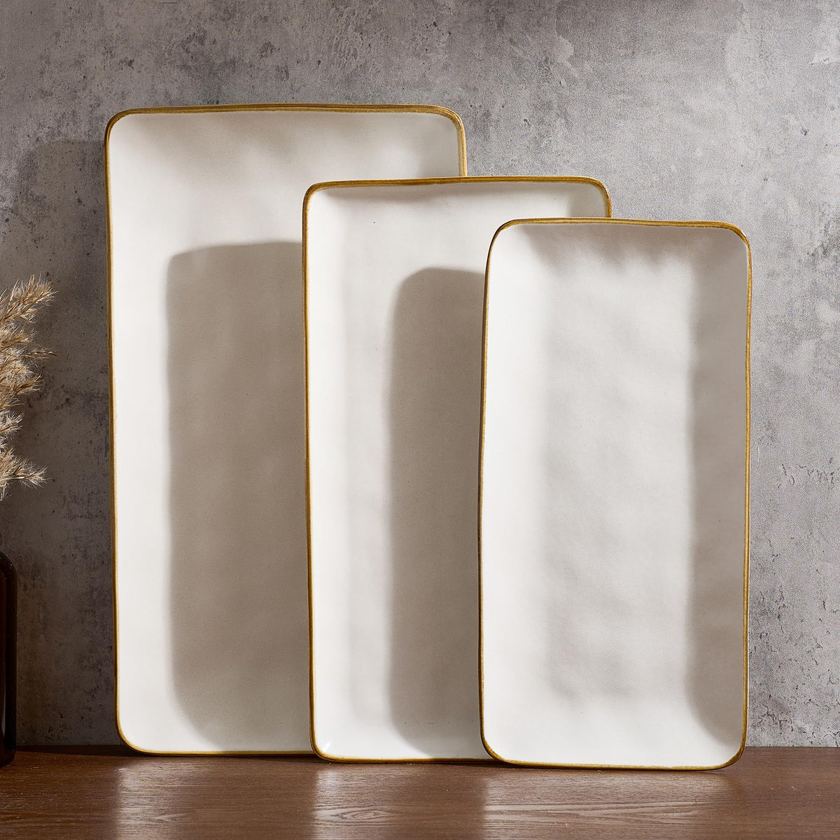 Famiware rectangular serving platter large size on table, ideal for turkey.