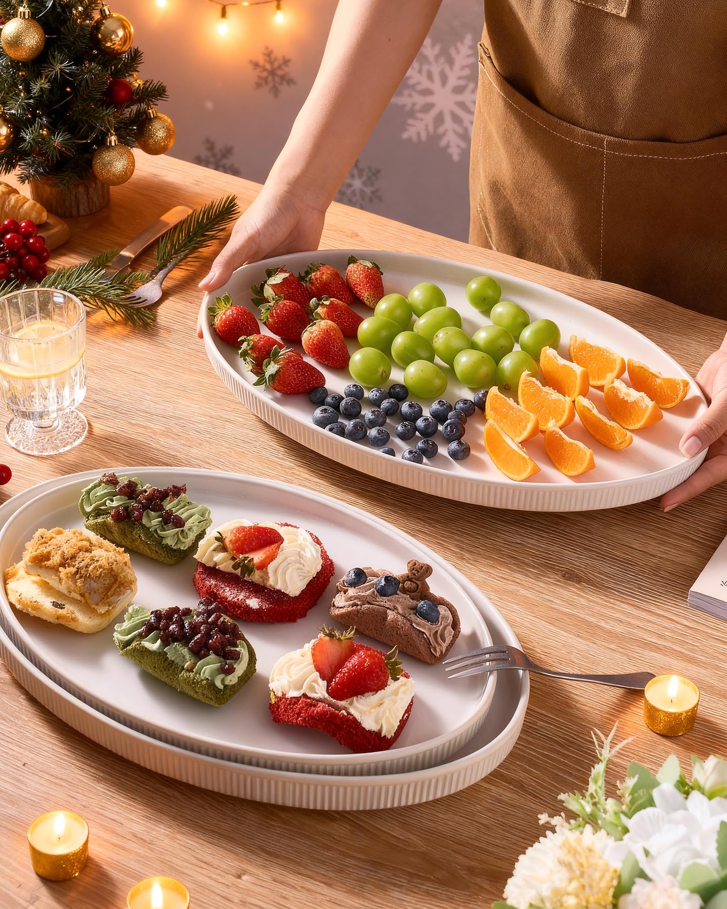 famiware 12-inch oval platter ideal for appetizers and dips